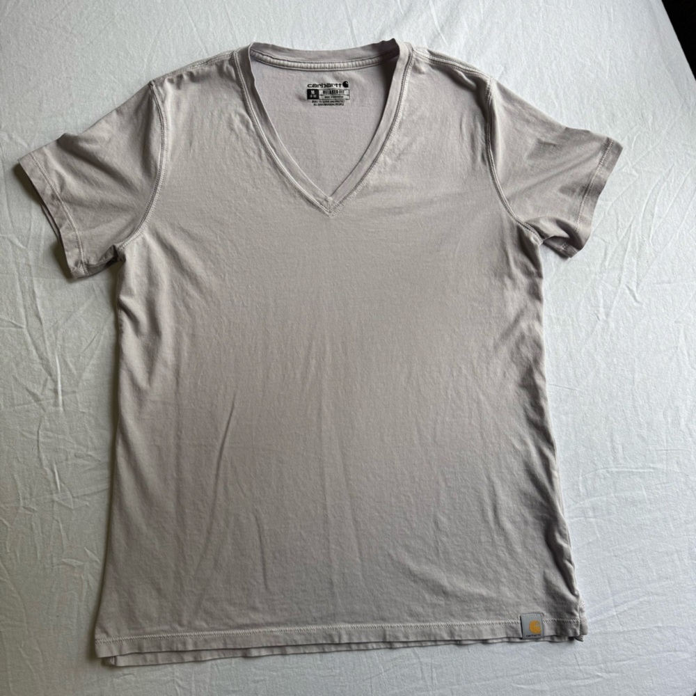 Carhartt Men's Light Gray V-Neck T-Shirt